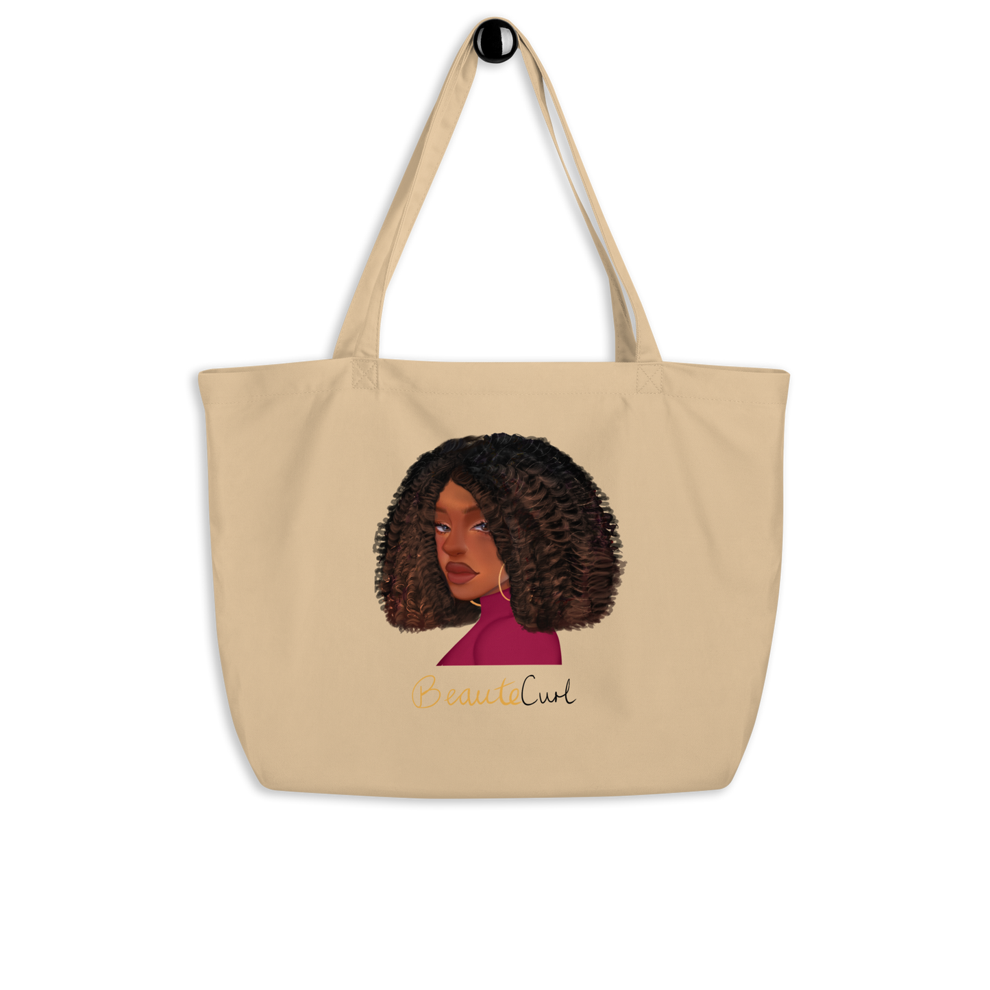 Curly Bob Beaute Large organic tote bag