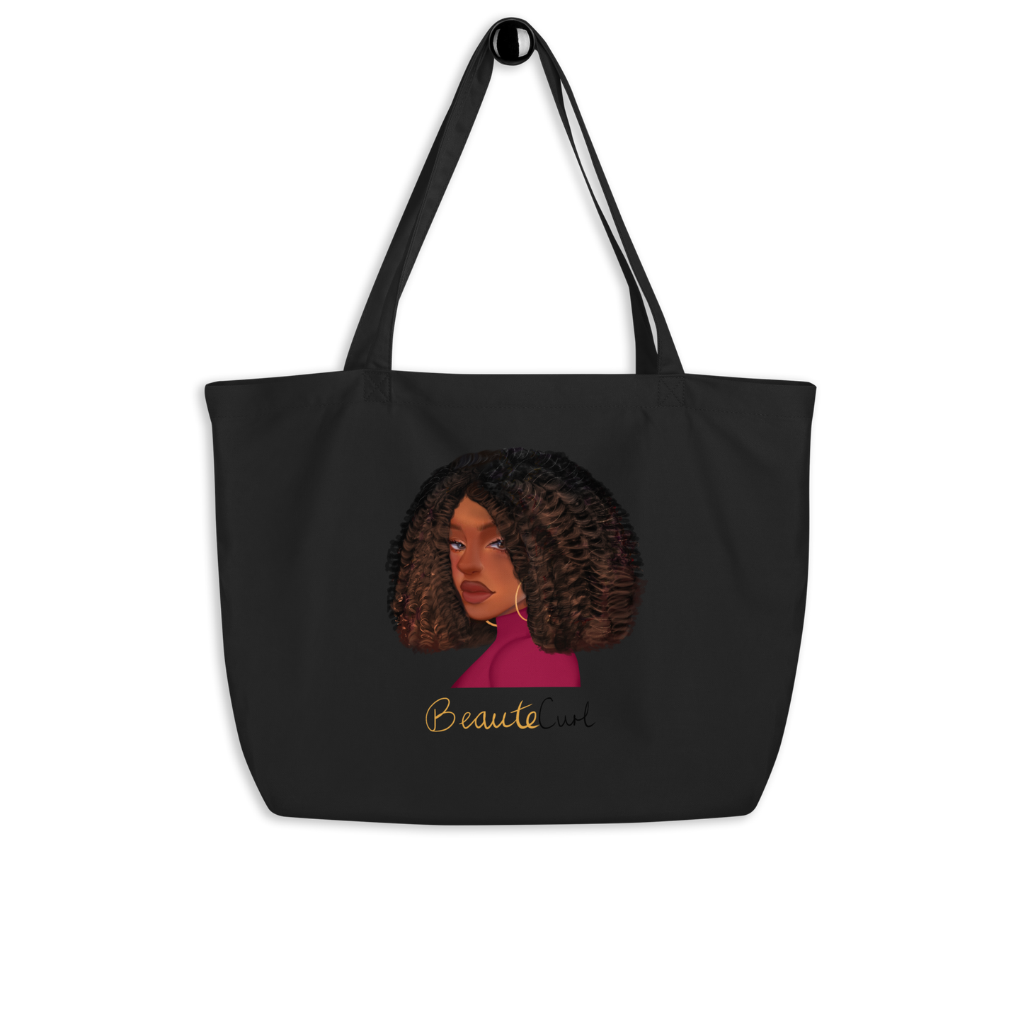 Curly Bob Beaute Large organic tote bag