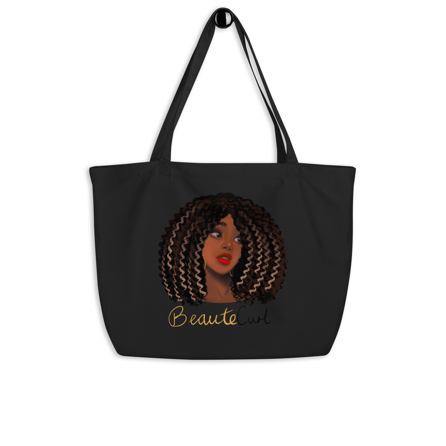 Wavy Hair Beaute Large organic tote bag