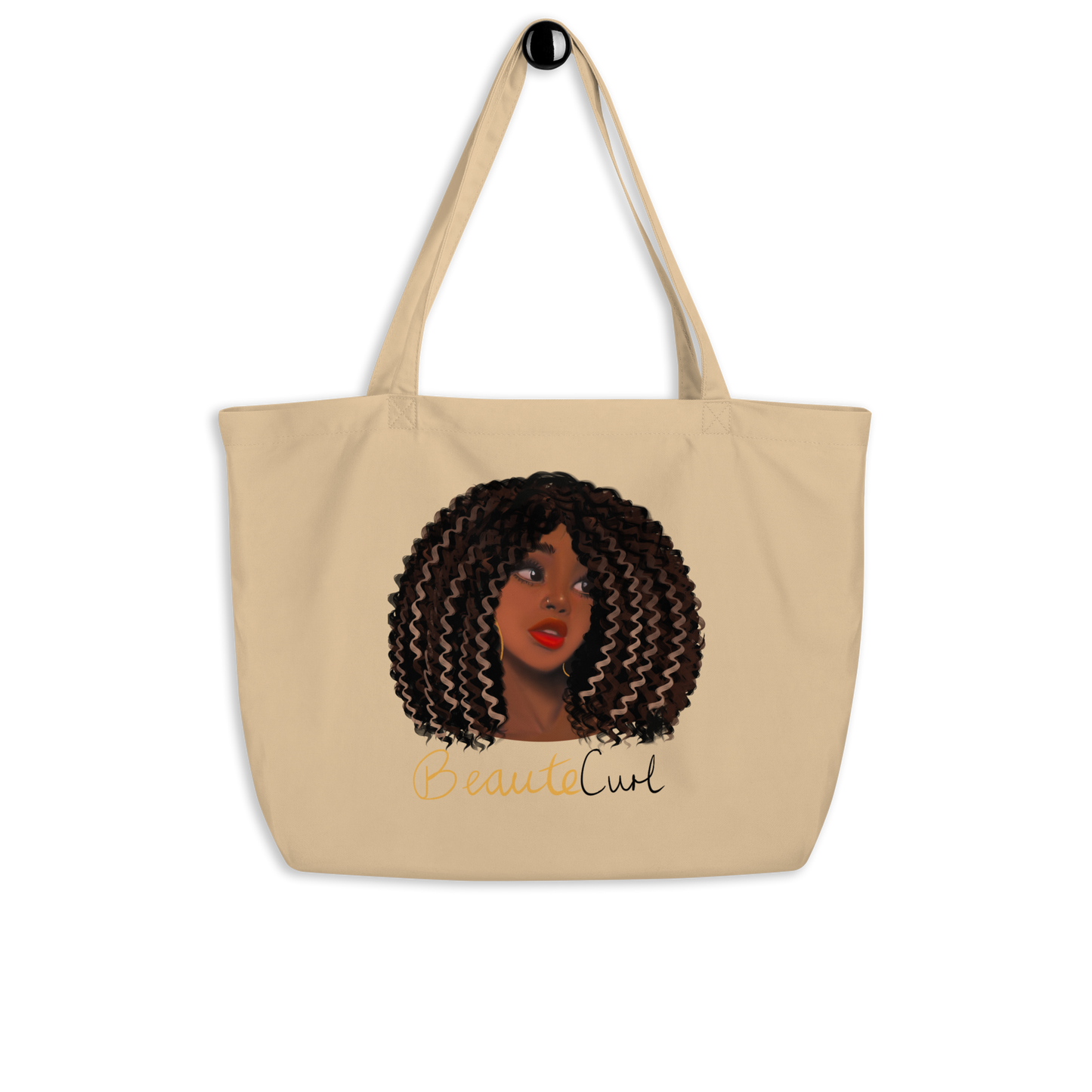 Wavy Hair Beaute Large organic tote bag