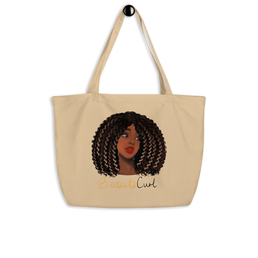 Wavy Hair Beaute Large organic tote bag